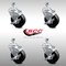 Service Caster 4 Inch SS Soft Rubber Wheel Swivel 3/8 Inch Threaded Stem Caster Set Brake SCC SCC-SSTS20S414-SRS-TLB-381615-4 - alternate 3